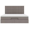vidaXL Ottoman-Bett mit Matratze & LEDs Taupe 180x200 cm Stoff