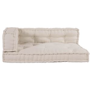 vidaXL Pallet Sofa Kissen 3 stk. Stoff Creme 120 x 80 x 34 cm