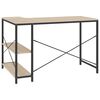 vidaXL Computertisch Schwarz und Eiche-Optik 110x72x70cm Holzwerkstoff