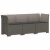 vidaXL 3-Sitzer Garten Sofa mit Kissen Rattan-Look PP Hellgrau
