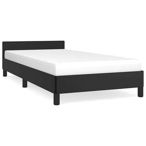 vidaXL Bettgestell mit Kopfteil ohne Matratze Schwarz 90x200 cm