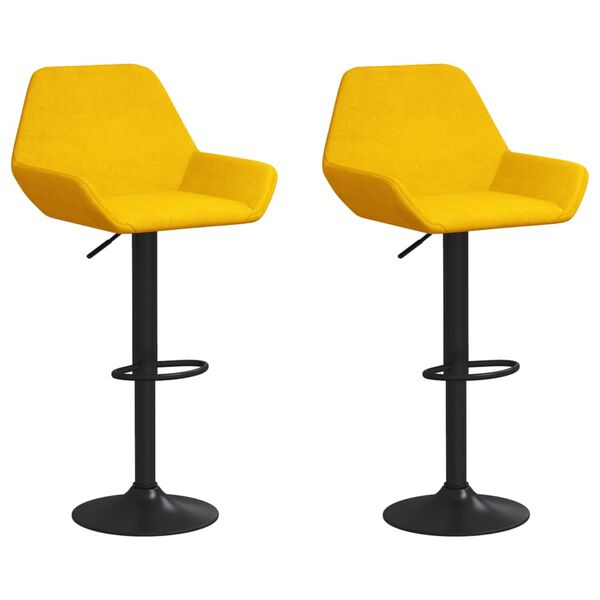 vidaXL Barhocker 2 Stk. Senfgelb Samt