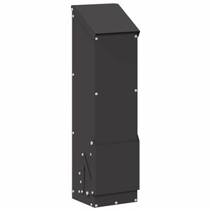 vidaXL H&uuml;hnerf&uuml;tterer Schwarz 13 x 12 x 51 cm Kaltgewalzter Stahl