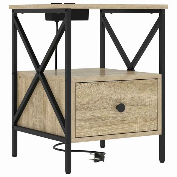 vidaXL Nachttisch Sonoma-Eiche 41,5 x 40,5 x 55 cm Holzwerkstoff