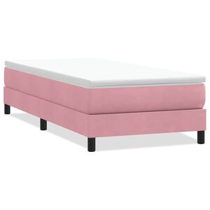 vidaXL Boxspringbett ohne Matratze Rosa 80x220 cm Samt