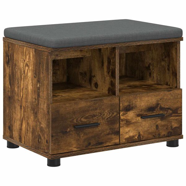 vidaXL Flurbank mit Kissen Ger&auml;ucherte Eiche 60 x 38 x 46 cm