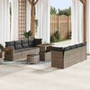vidaXL Garten-Sofa-Set mit Kissen mit Speicher Grau Poly Rattan
