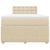vidaXL Boxspringbett mit Matratze Creme 120x190 cm Stoff