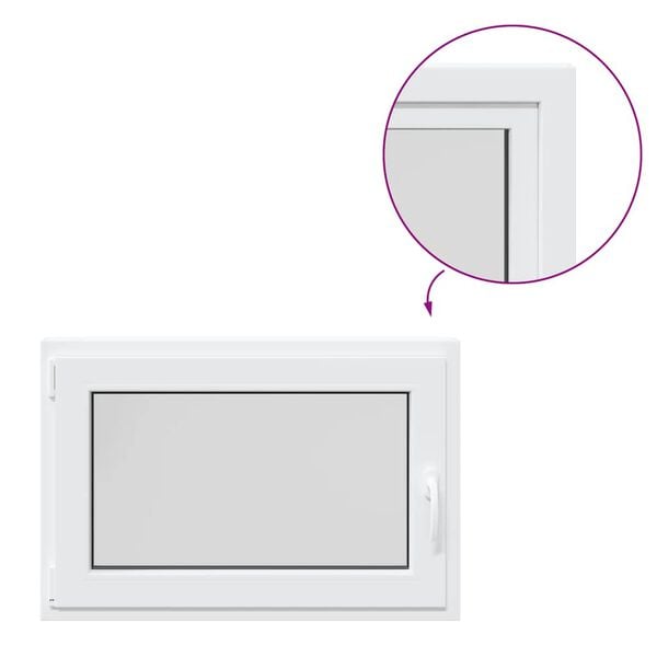 vidaXL Kellerfenster RISOR 90x60 cm Dreh Kipp DIN Links Weiß