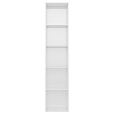 vidaXL Bücherregal Hochglanz-Weiß 40x30x189 cm Holzwerkstoff