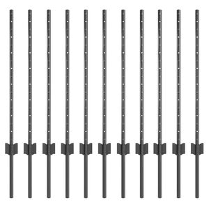 vidaXL Einbetonierter Zaunpfosten 11 Stk. Grau 120 cm