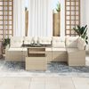 vidaXL Garten-Sofa-Set mit Kissen mit Speicher 7 pcs Beige und Creme
