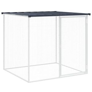 vidaXL H&uuml;hnerk&auml;fig mit Dach Anthrazit 103x98x90 cm Verzinkter Stahl