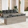 vidaXL Garten-Sofa-Set mit Kissen 9 pcs Hellgrau und Dunkelgrau