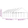 vidaXL Pavillon mit Dach Wei&szlig; 13,38x5,88x3,75 m Polyethylen