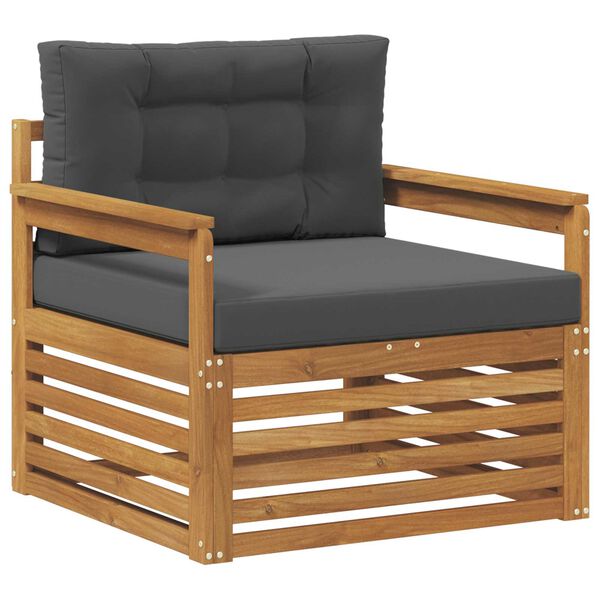 vidaXL Outdoor-Sofagarnitur Massives Akazienholz und Polyester Natur