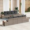 vidaXL Garten-Sofa-Set mit Kissen mit Speicher 9 pcs Grau Poly Rattan