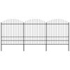 vidaXL Gartenzaun mit Speerspitze Stahl 504 x 200 cm Schwarz