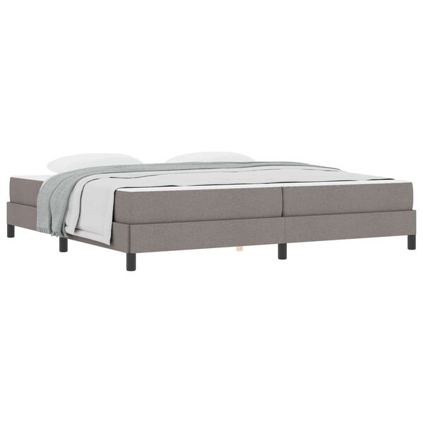 vidaXL Boxspringbett mit Matratze Taupe 200 x 200 cm Stoff