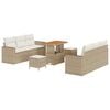 vidaXL Gartensofa-set 9 Stk. 6-Sitzanzahl Beige und Creme Poly-Rattan