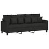 vidaXL 3-Sitzer-Sofa Schwarz 180 cm Stoff