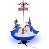 vidaXL Weihnachtsbaum mit Schnee und Schirm-Fu&szlig; Blau 170 cm PVC