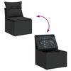 vidaXL Garten-Sofa-Set mit Kissen mit Speicher 6 pcs Schwarz