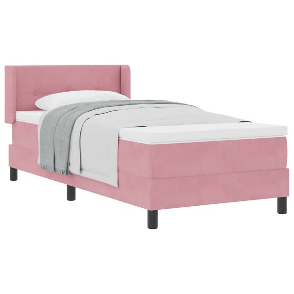 vidaXL Boxspringbett mit Matratze Rosa 200 x 80 cm Polyester