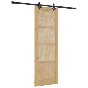 vidaXL Schiebet&uuml;r Nat&uuml;rlich und Schwarz 73,5 x 211 cm