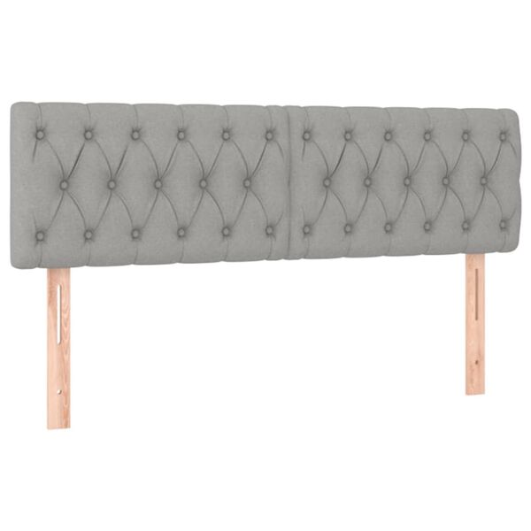 vidaXL Kopfteile Hellgrau 160x7x78/88 cm Stoff