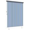 vidaXL Rollo Gestreift Blau und Wei&szlig; 200 x 250 cm Stoff und Aluminium