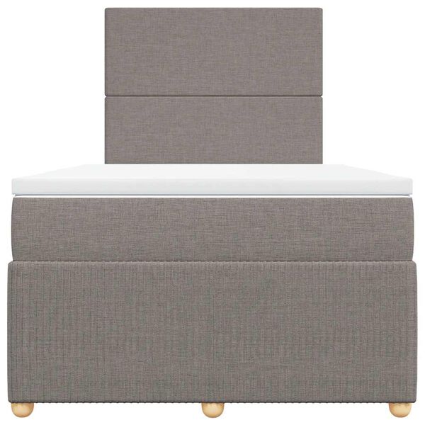 vidaXL Boxspringbett mit Matratze Taupe 120x200 cm Stoff