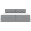 vidaXL Bett mit Stauraum und LED mit LED Hellgrau 200 x 200 cm Stoff