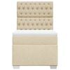 vidaXL Boxspringbett mit Matratze Creme 90x200 cm Stoff