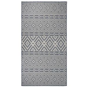 vidaXL Outdoor-Teppich Flachgewebe 80x150 cm Blau Gestreift