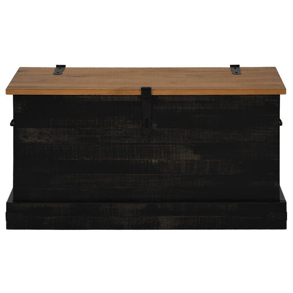 vidaXL Truhe HALDEN Schwarz 91x48x47 cm Massivholz Kiefer