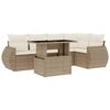 vidaXL 6-tlg. Garten-Sofagarnitur mit Kissen Beige Poly Rattan