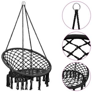 vidaXL H&auml;ngesessel 80 cm Anthrazit