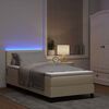 vidaXL Boxspringbett mit Matratze mit LED Creme 90 x 190 cm Stoff