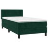 vidaXL Boxspringbett mit Matratze Dunkelgr&uuml;n 100x200 cm Samt