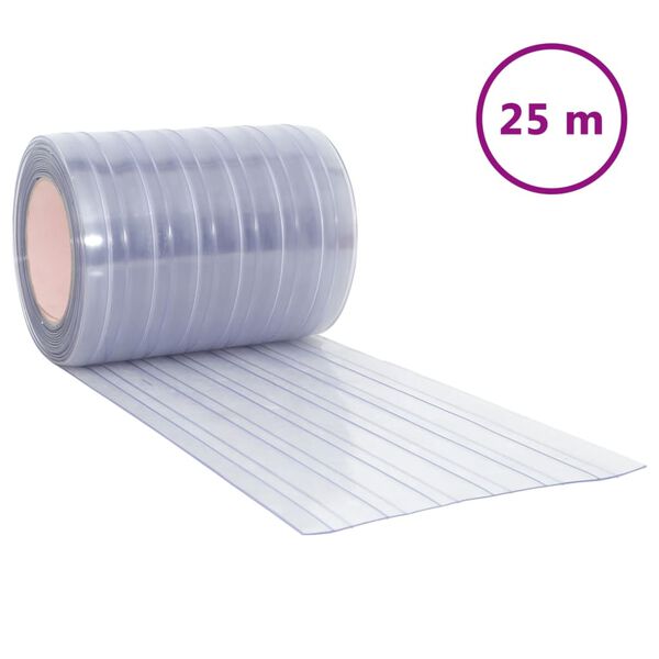 vidaXL T&uuml;rvorhang Transparent 300x2,6 mm 25 m PVC