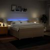 vidaXL Boxspringbett mit Matratze Creme 180x200 cm Stoff