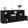 vidaXL Sideboard mit LED-Leuchten Schwarz 142,5x37x67 cm
