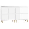 vidaXL Sideboards 2 Stk. Hochglanz-Wei&szlig; 60x35x70 cm Holzwerkstoff
