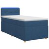 vidaXL Boxspringbett mit Matratze mit Kopfteil Blau 90 x 200 cm Stoff
