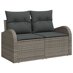 vidaXL Gartensofa Grau 124 x 62 x 69cm Poly-Rattan