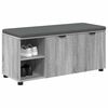 vidaXL Flurbank mit Kissen mit Regal Graues Sonoma 100 x 38 x 46 cm