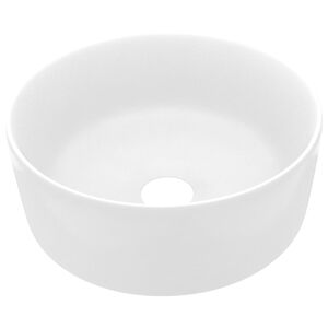 vidaXL Luxuri&ouml;ses Waschbecken Rund Matt Wei&szlig; 40x15 cm Keramik