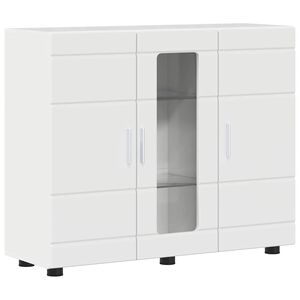 vidaXL Holzschrank Hochglanz Wei&szlig; 88,5 x 30,5 x 73 cm Holzwerkstoff