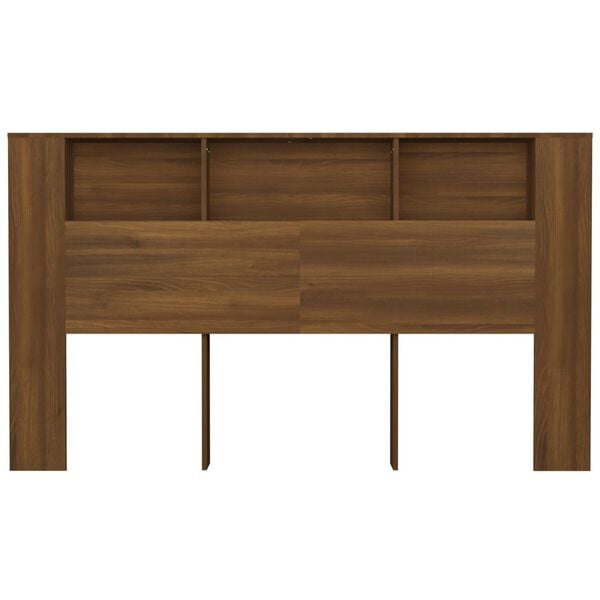vidaXL Kopfteil mit Ablagen Braun Eichen-Optik 180x18,5x104,5 cm